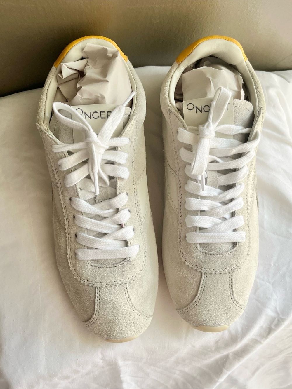 ANTHROPOLOGIE X ONCEPT ESSEX NWOT IN ICE CLASSIC BALLET FLAT SNEAKERS SIZE 7.5 - Picture 6 of 12
